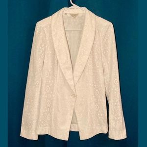 White Guess Crochet Blazer